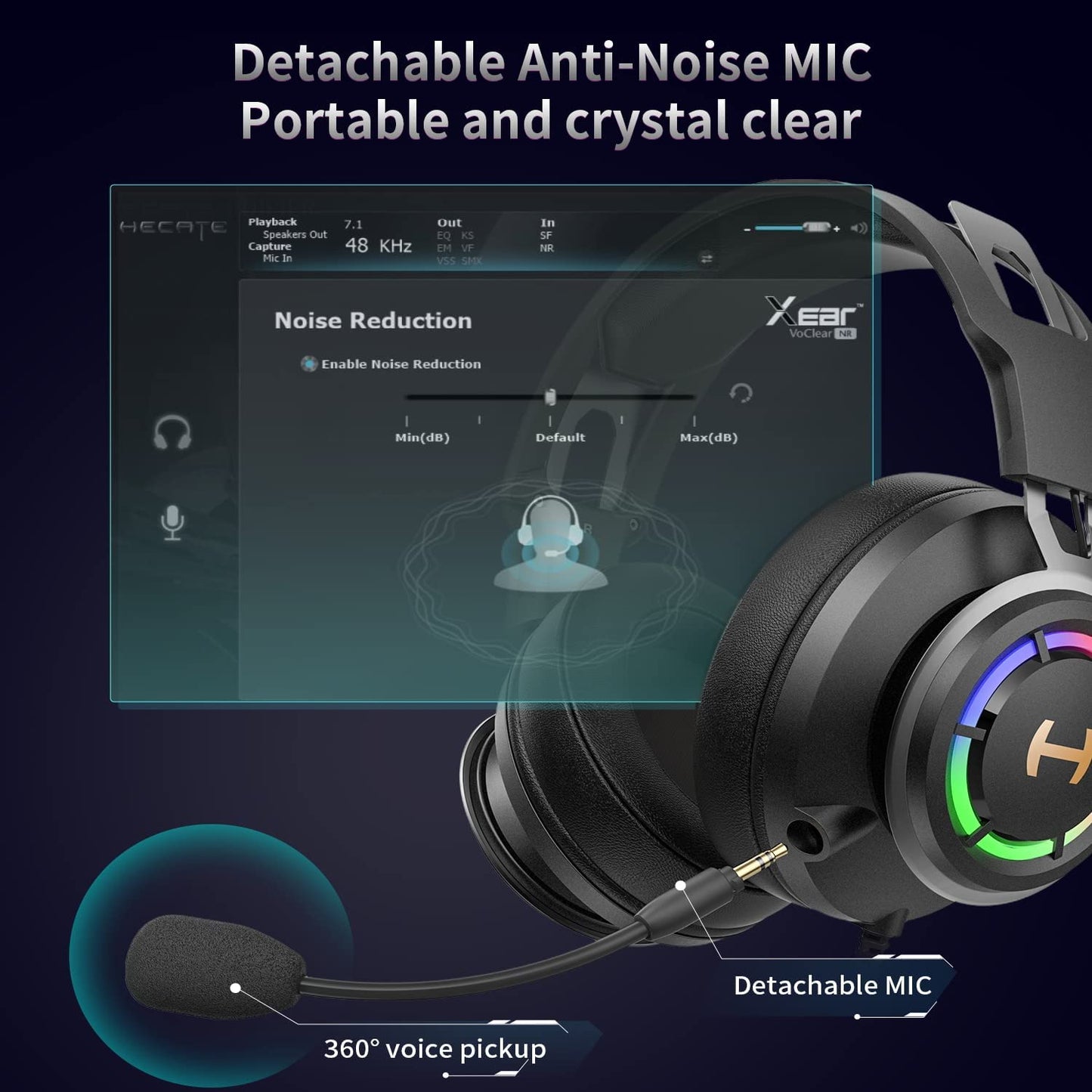 PC Gaming Headset Hi-Res Soundqualität USB Over-Ear Kopfhörer