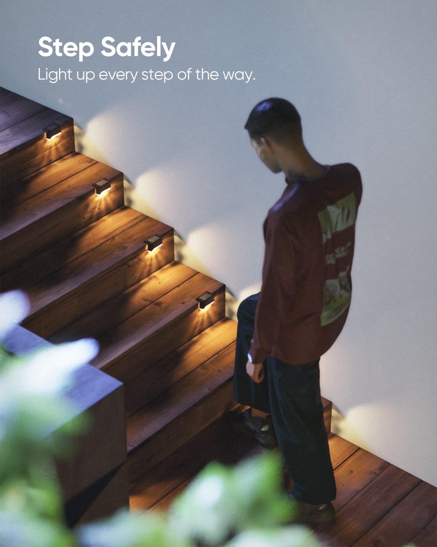 Sandsberg | 16er Pack Solar Deck Lights - Wasserdichte LED-Zaunlichter für Garten, Terrasse, Treppen, Schwarz