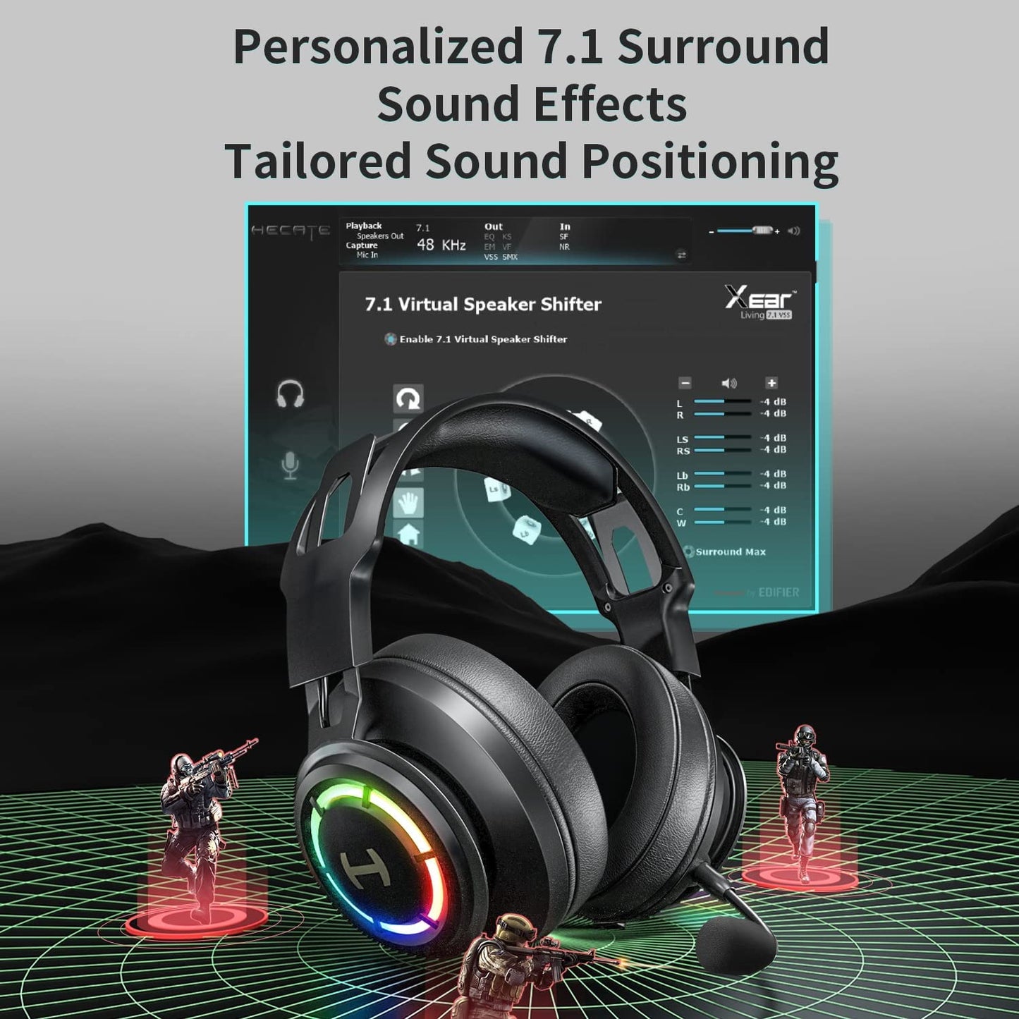 PC Gaming Headset Hi-Res Soundqualität USB Over-Ear Kopfhörer