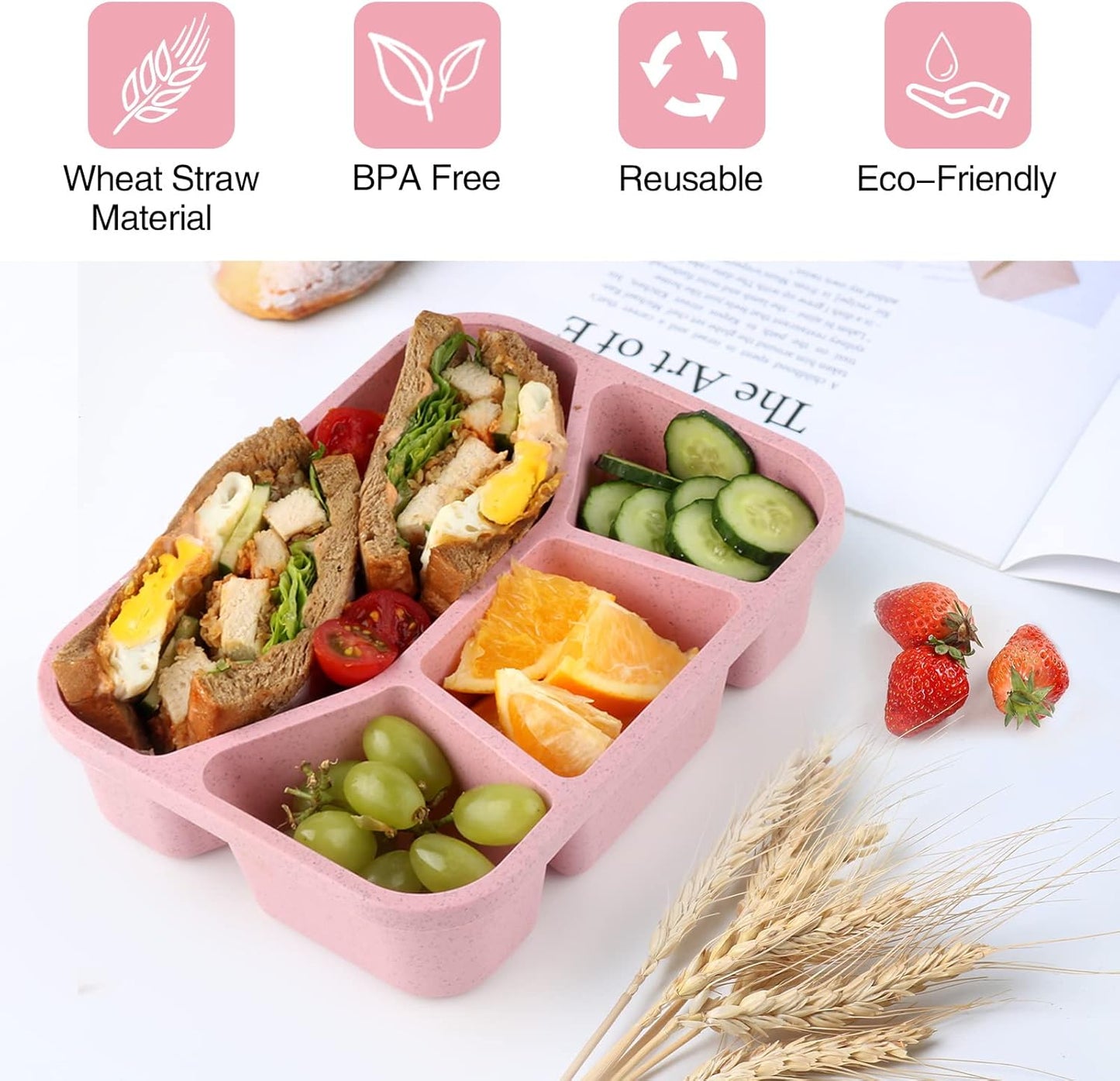 BentoBox – Set mit 4 Snackboxen mit Fächern