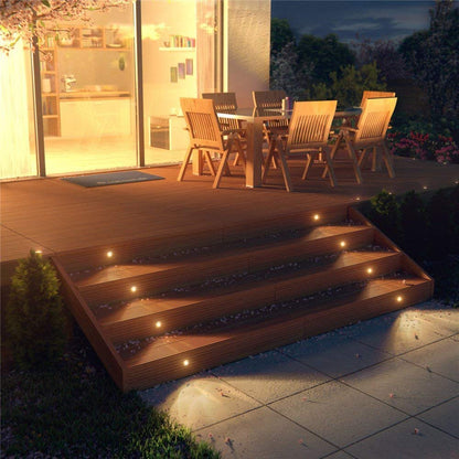 Sandsberg | Smy Lighting 6er-Pack LED Deck Lights, wasserdicht IP67, warmweiß, rostfreier Stahl, Niederspannung