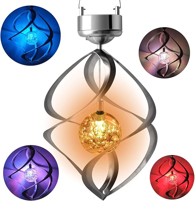 Sandsberg | LED Solar Windspiel mit Farbwechsel – Dekorative Gartenbeleuchtung für Außenbereich