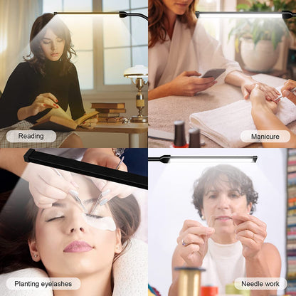 Sandsberg | Jcotton Verstellbare Gänsehalshalterung LED Stehlampe für Wimpernverlängerungen & Make-up - Schwarz 01