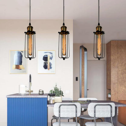 Sandsberg | Industrielle Pendelleuchte im Retro-Design – Vintage Hängelampe mit Metallgitter