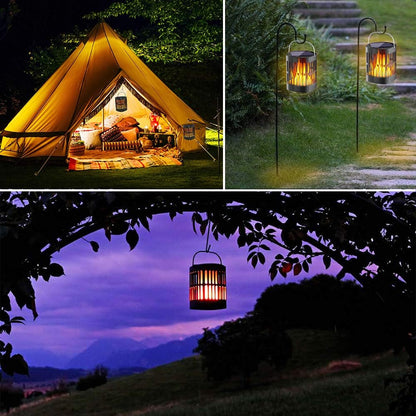 Sandsberg | Solar LED Flammenlaterne – Dekorative Außenbeleuchtung für Garten und Terrasse mit Hängemöglichkeit