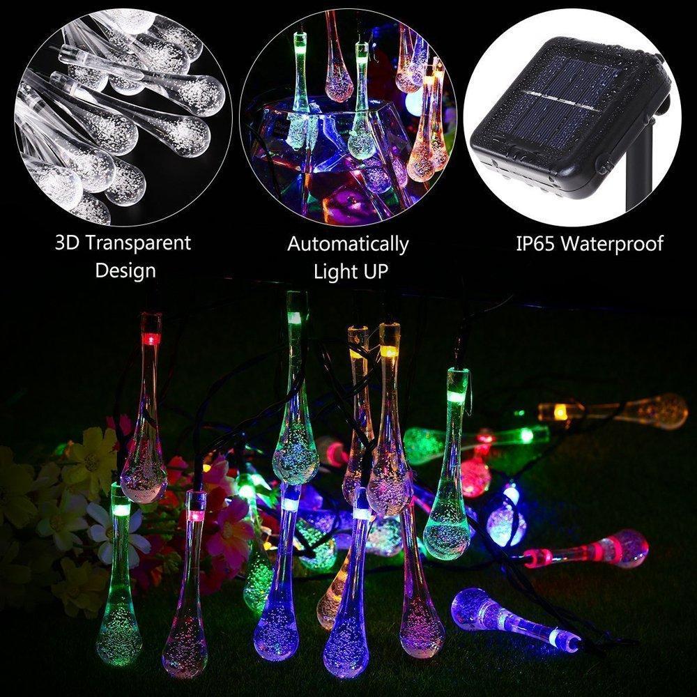 Sandsberg | Outdoor Solar Lichterkette, Garten Dekor LED Wassertropfen Wasserdichte Lichter