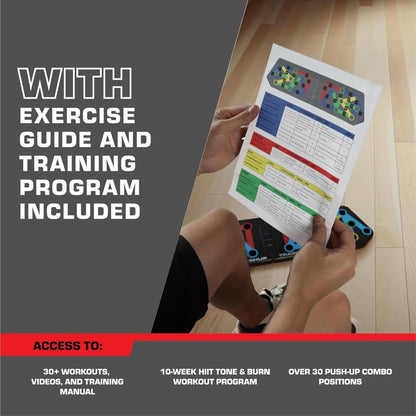 Sandsberg | Faltbares Liegestützbrett mit 30 Trainingspositionen für gezieltes Muskeltraining