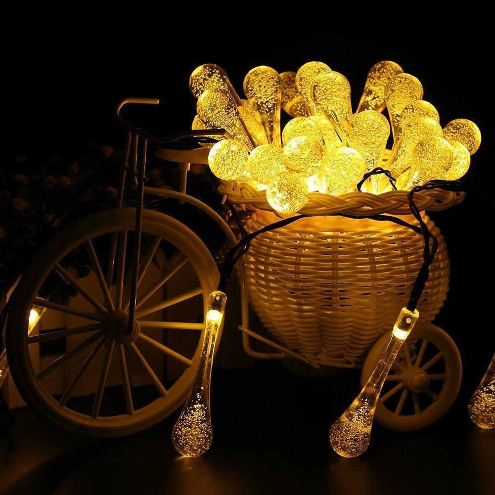Sandsberg | Outdoor Solar Lichterkette, Garten Dekor LED Wassertropfen Wasserdichte Lichter