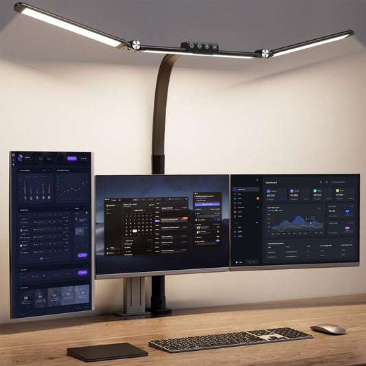 Sandsberg | Große Schreibtischlampen für das Home Office, 39,3'' Architektenschreibtischlampe mit Klemme, 24W ultra-schlanke LED-Schreibtischlampe mit stufenloser Dimmung augenfreundlich