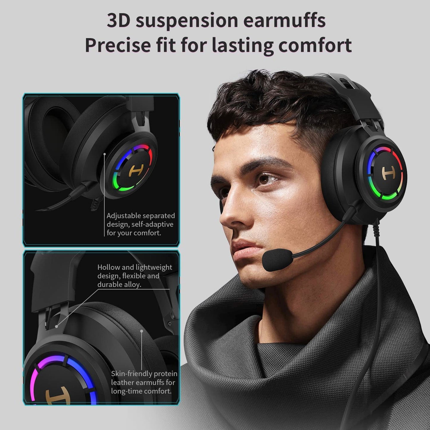 PC Gaming Headset Hi-Res Soundqualität USB Over-Ear Kopfhörer