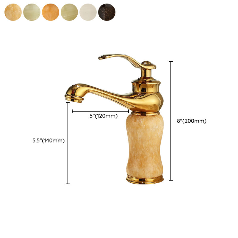 Sandsberg | Deck Mounted Copper Tub Faucet Low Arc Roman Tub Faucet Set with Jade