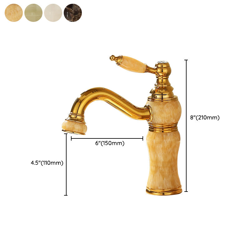 Sandsberg | Deck Mounted Copper Tub Faucet Low Arc Roman Tub Faucet Set with Jade