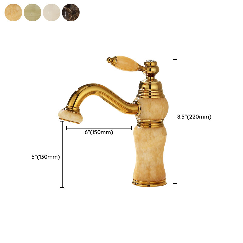 Sandsberg | Deck Mounted Copper Tub Faucet Low Arc Roman Tub Faucet Set with Jade
