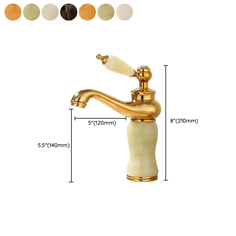 Sandsberg | Deck Mounted Copper Tub Faucet Low Arc Roman Tub Faucet Set with Jade