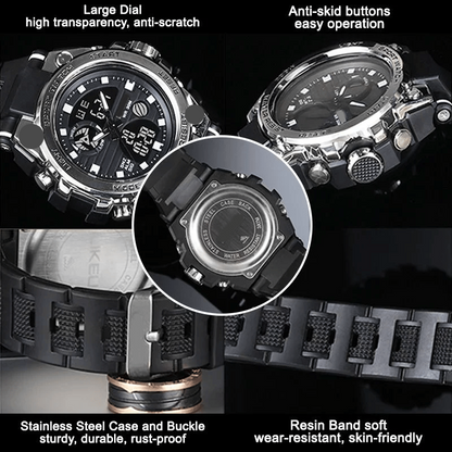 ⌚Sportliche Dual-Display Mode Multifunktionale wasserdichte leuchtende Herrenarmbanduhr