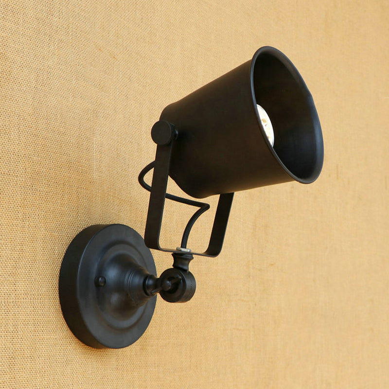 Antik Stil Eimer Wandlicht Wandleuchte 1 Licht Eisen Verstellbare Wandmontierte Lampe in Schwarz/Grau für Außenbereich