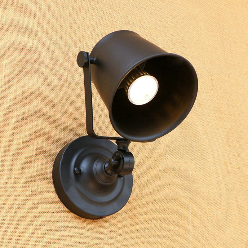 Antik Stil Eimer Wandlicht Wandleuchte 1 Licht Eisen Verstellbare Wandmontierte Lampe in Schwarz/Grau für Außenbereich