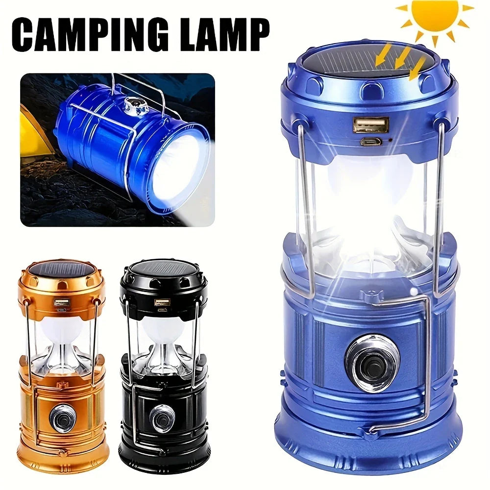 Sandsberg | Solar Campinglampe mit USB-Aufladung – Tragbare LED-Laterne für Outdoor-Aktivitäten und Notfälle