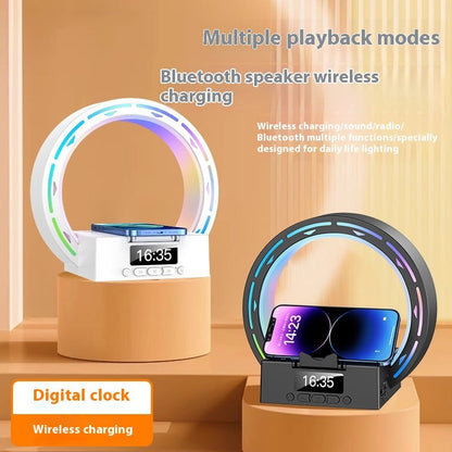 4-in-1 Bluetooth-Lautsprecherlampe mit Ladepad und Wecker