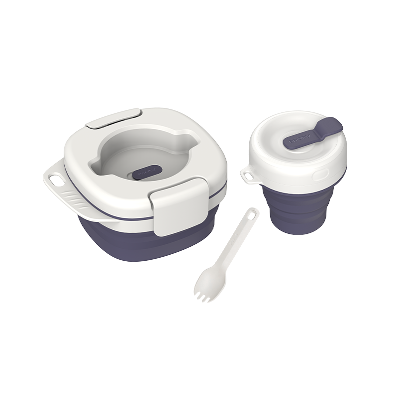 Sandsberg | Tragbares Silikon-All-in-One Campingtischgeschirr-Set