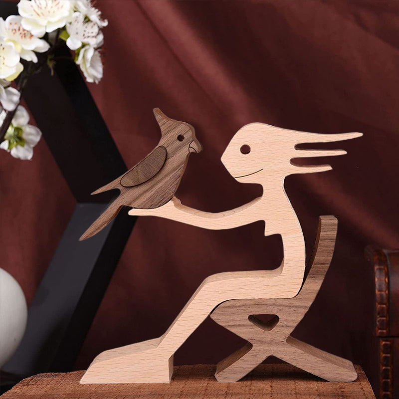 Sandsberg | Geschenk für Tierliebhaber - Holzskulptur Tischornamente - Die Liebe zwischen Ihnen und Ihrem pelzigen Freund