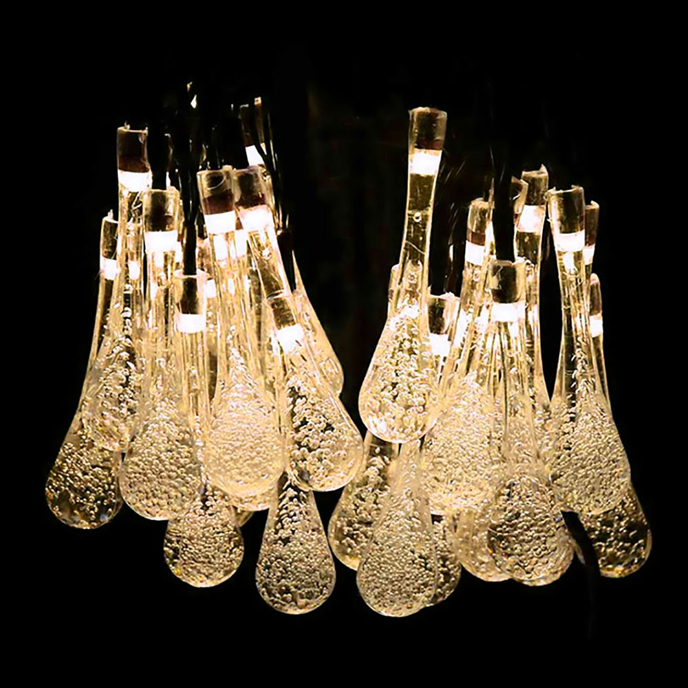 Sandsberg | Solar LED Lichterkette – Bunte Tropfenlichter für Garten, Terrasse und Dekoration