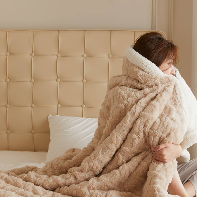 Ultra-weiches wendbares Sherpa-Fleece-Decke für ultimativen Komfort