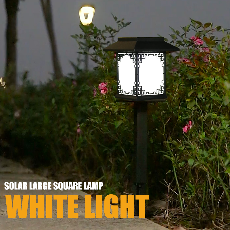 Sandsberg | Solar LED Gartenlampe – Große quadratische Lampe mit warmem Licht und dualer Nutzung