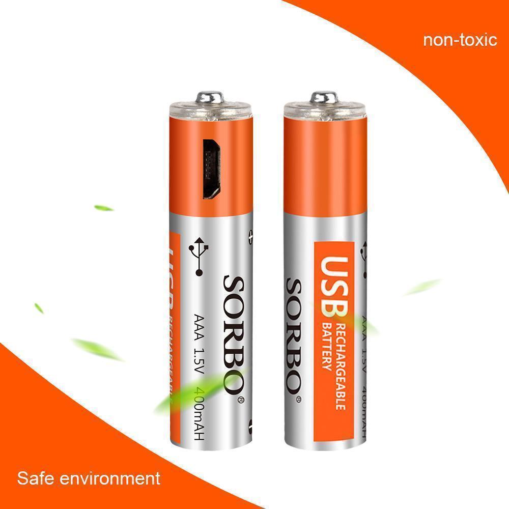 Wiederaufladbare Batterien mit USB-Anschluss aus Lithium.