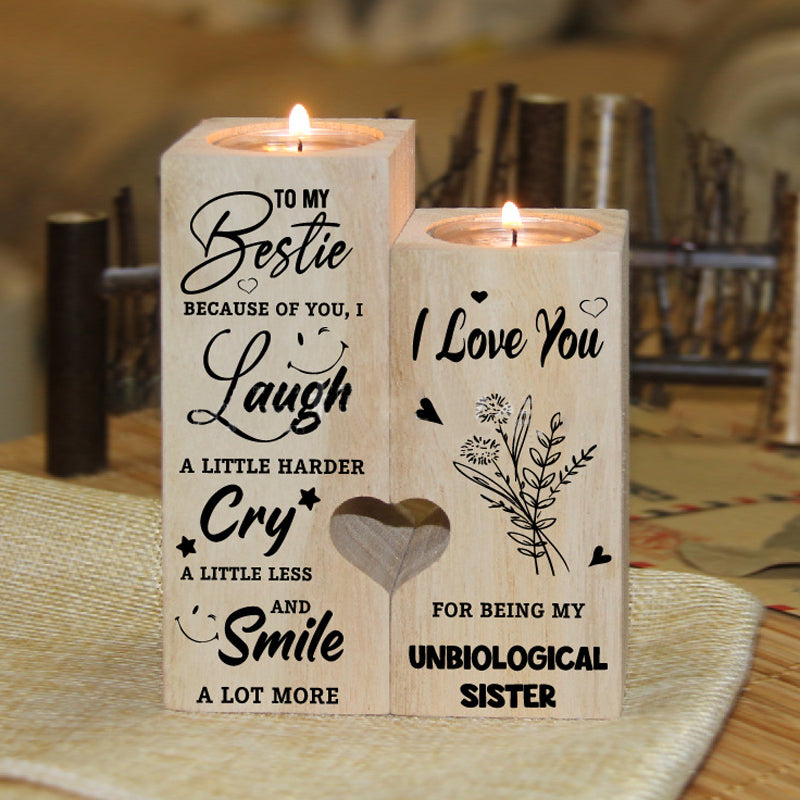 Sandsberg | Smile A Lot More - Holzkerzenhalter mit Kerze Geschenk für Ihre Lieben