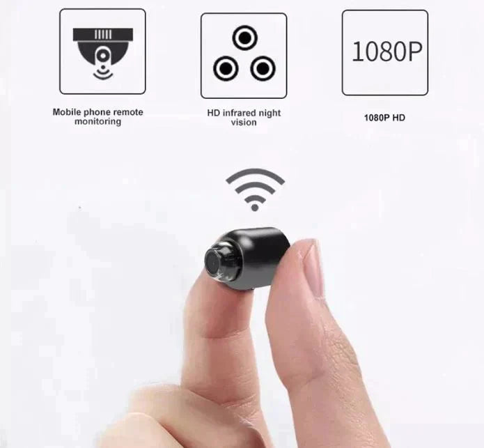 Paket x2 Kleine WiFi Sicherheitskamera Nachtsicht Drahtlos HD Kinder- und Haustierüberwachung