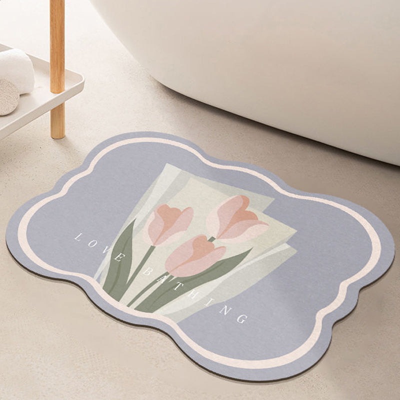 Sandsberg | Super absorbierende Blumen-rutschfeste Matte für das Badezimmer