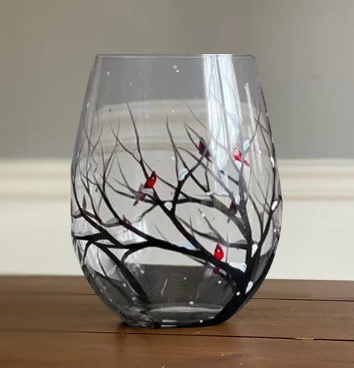 Sandsberg | Four Seasons Tree Weingläser - Handbemalte Kunst