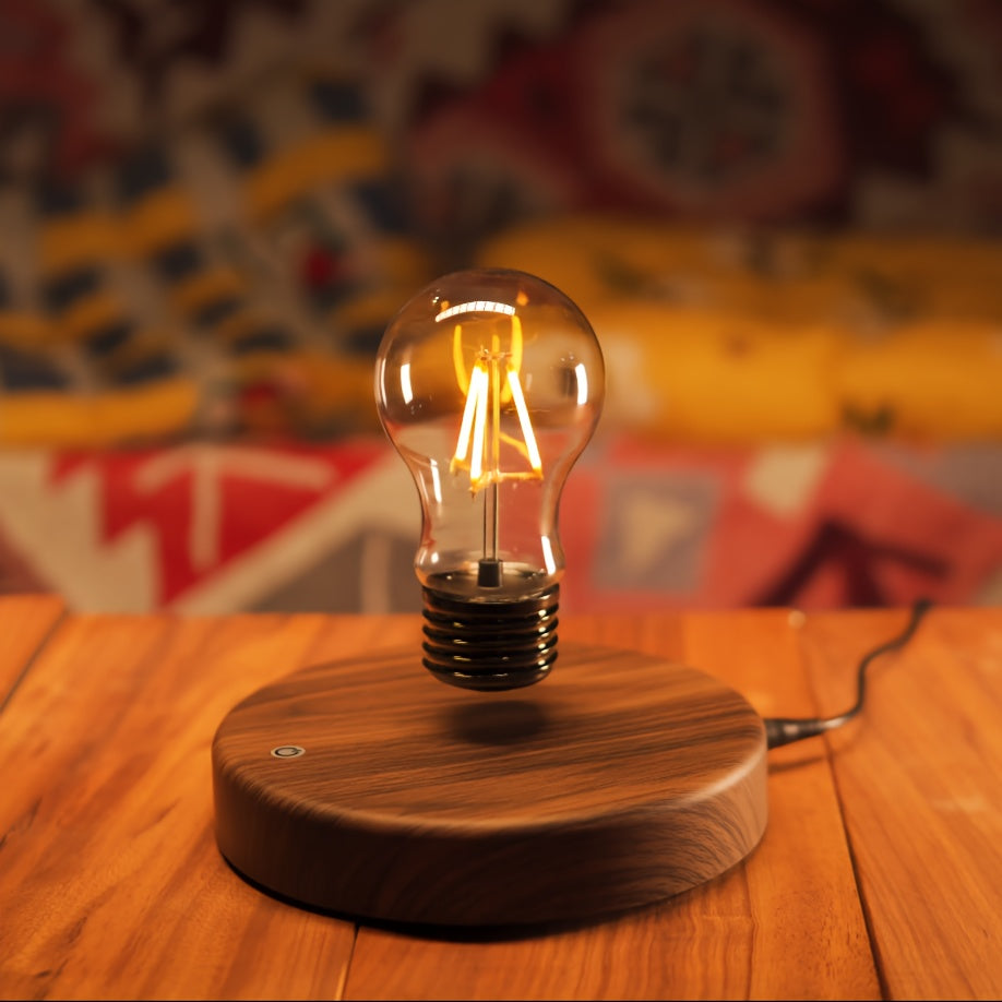 Sandsberg | Magnetische Levitation Glühbirne – Schwebende LED-Schreibtischlampe mit rotierender Glühbirne für einzigartige Wohnkultur und kreative Weihnachtsgeschenke