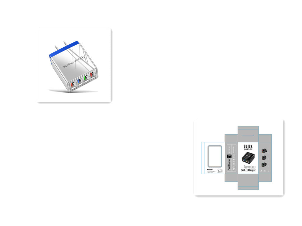 USB-Ladegerät Quick Charge 3.0 4 Telefonadapter für Tablet Tragbares mobiles Wandladegerät Schnellladegerät