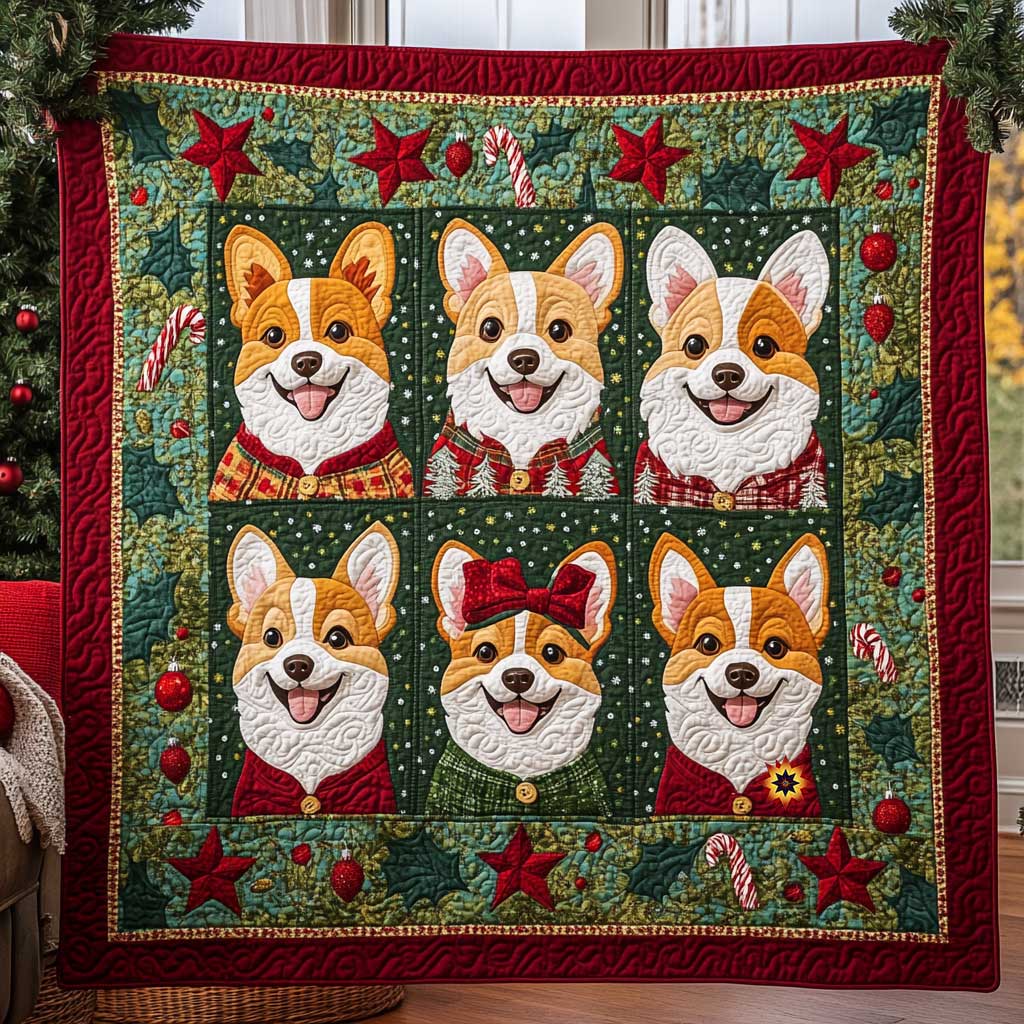 Frohe Corgi Weihnachten Quilt