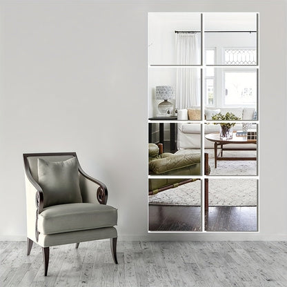 Sandsberg | EleganceTiles - 8 stilvolle selbstklebende Spiegelt tiles zur Wohnk dekorierung