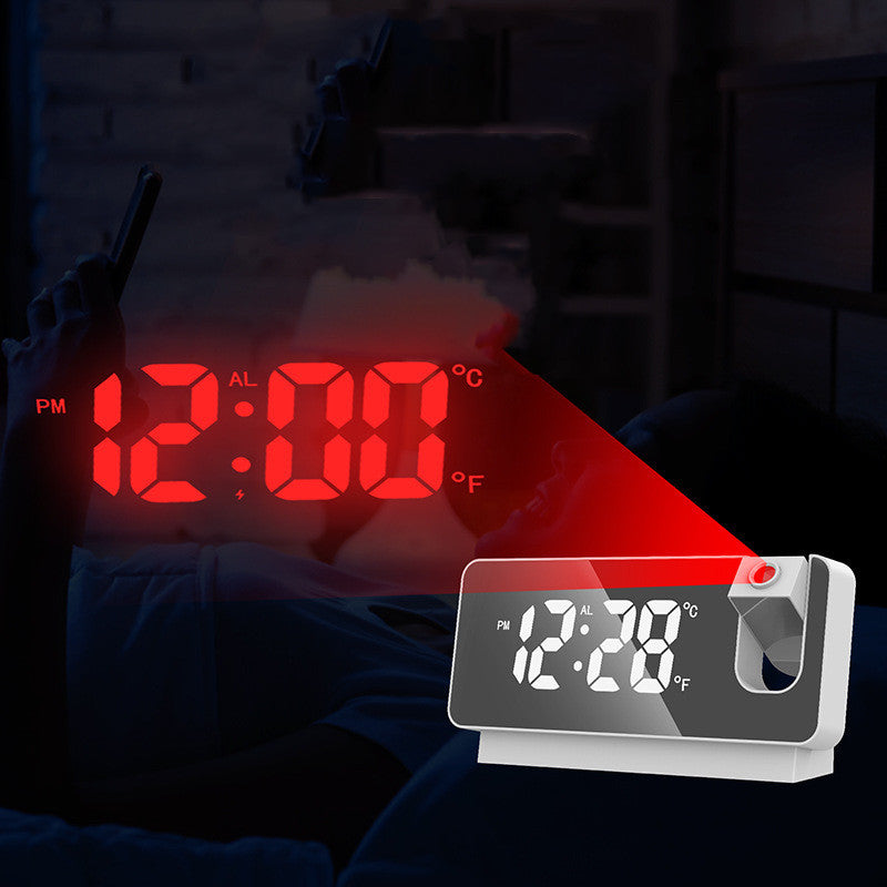 Neue 3D-Projektions-Wecker LED-Spiegeluhr Anzeige mit Schlummerfunktion für Zuhause Schlafzimmer Büro Tischuhr