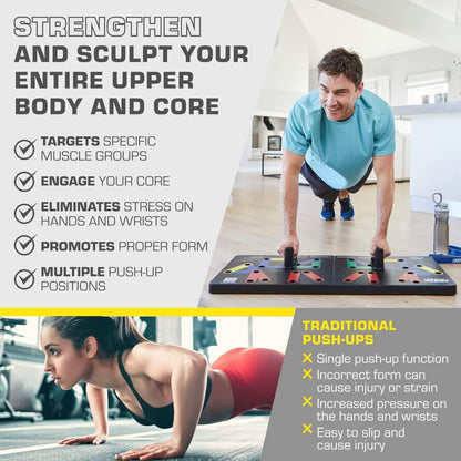 Sandsberg | Faltbares Liegestützbrett mit 30 Trainingspositionen für gezieltes Muskeltraining