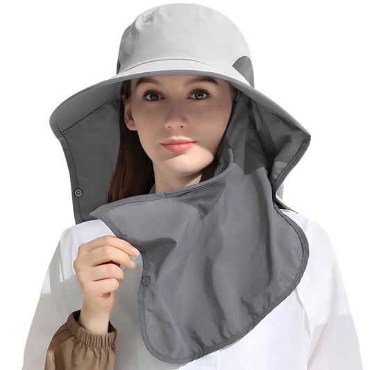 Sandsberg | UPF 50+ Sonnenschutzhut mit Nackenklappe, Bucket Hat Nylon Angelhut