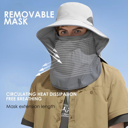 Sandsberg | UPF 50+ Sonnenschutzhut mit Nackenklappe, Bucket Hat Nylon Angelhut