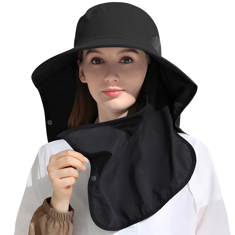 Sandsberg | UPF 50+ Sonnenschutzhut mit Nackenklappe, Bucket Hat Nylon Angelhut