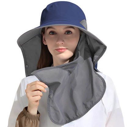 Sandsberg | UPF 50+ Sonnenschutzhut mit Nackenklappe, Bucket Hat Nylon Angelhut