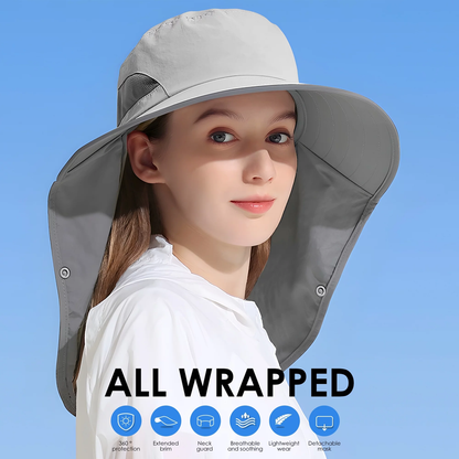 Sandsberg | UPF 50+ Sonnenschutzhut mit Nackenklappe, Bucket Hat Nylon Angelhut