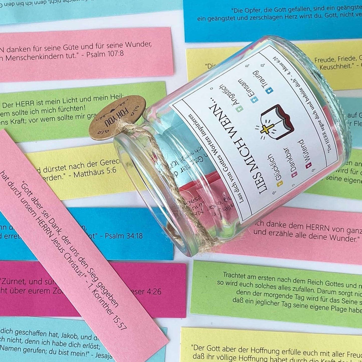 Sandsberg | Handgemachtes 90 Tage Bible Verse Glas