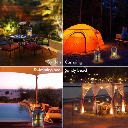 Sandsberg | Solar LED Flammenlaterne – Dekorative Außenbeleuchtung für Garten und Terrasse mit Hängemöglichkeit