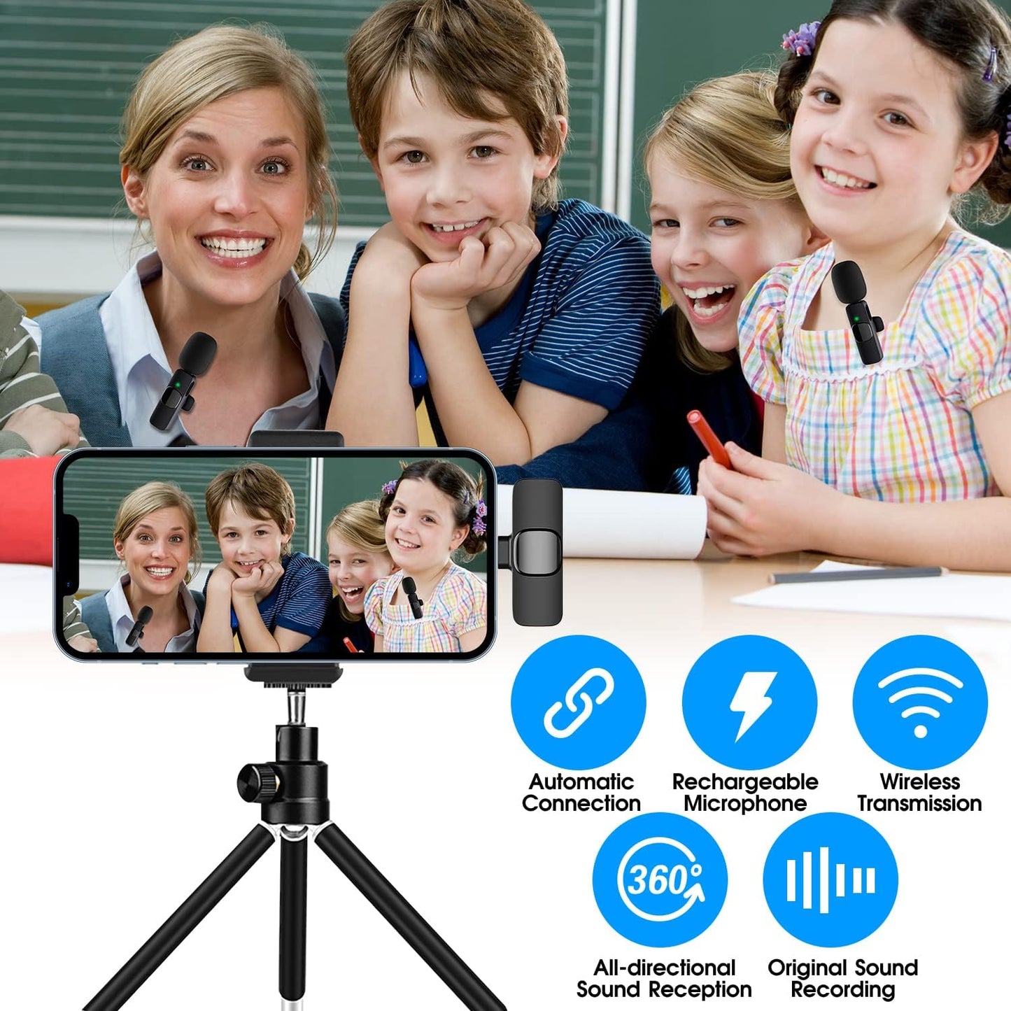 2-Pack kabelloses Mikrofon für iPhone iPad
