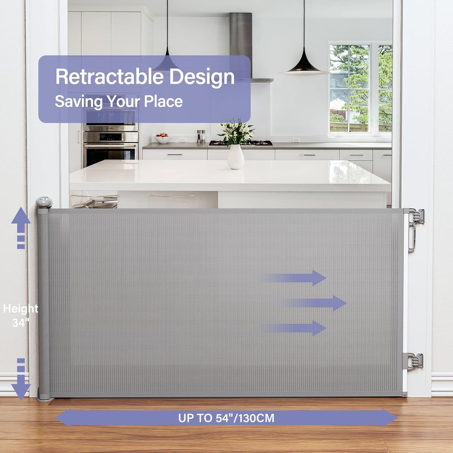 Sandsberg | SafeStep einziehbares Sicherheitstor – Für Babys, Kinder & Haustiere