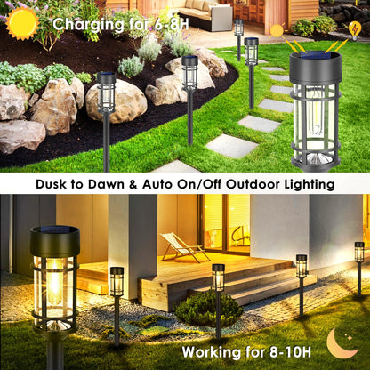 Sandsberg | Mancra 8er-Pack solarbetriebene Gartenleuchten - wasserdichte LED-Gartenlichter für Garten und Einfahrt, 3000K
