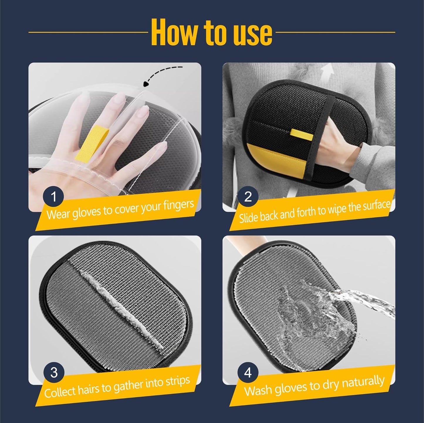 Sandsberg | FurEase – Haustierhaarenentfernungs-Handschuh für alle Felltypen | Sanfte Pflege- & Haarentfernungslösung